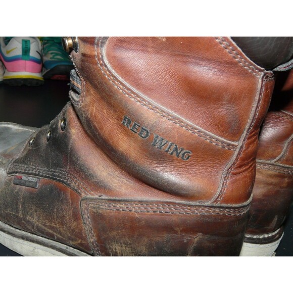 Red Wing Traction Tred Boots Waterproof Men\'s 7.5 - ASTM F2892-11 EH - THRASHED